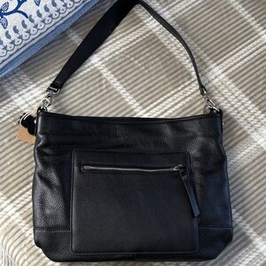 Elegant Black Leather Shoulder Bag hobo
